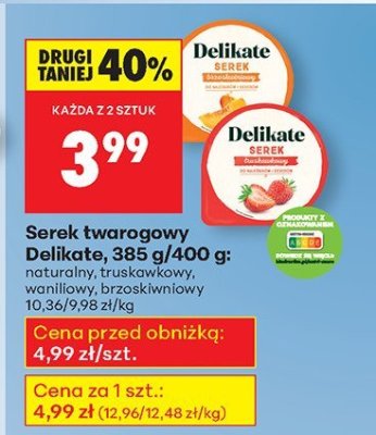 Serek twarogowy naturalny Delikate promocja w Biedronka
