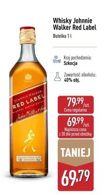 Whisky Johnnie Walker Red Label promocja w Aldi