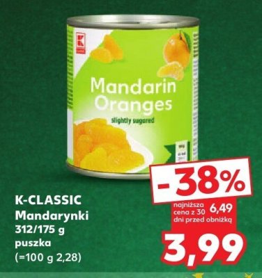 Mandarynki w puszce promocja w Kaufland
