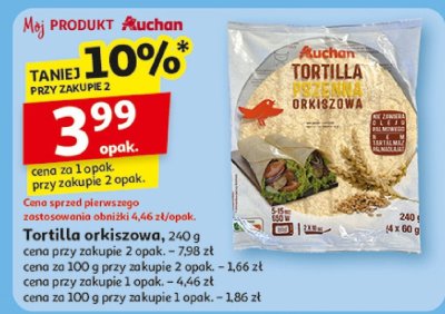 Tortilla orkiszowa promocja w Auchan