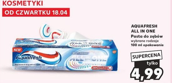 Pasta do zębów whitening Aquafresh all-in-one protection promocja w Kaufland