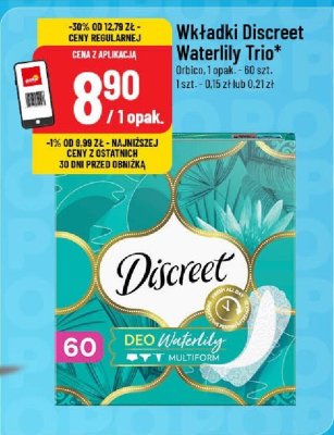Wkładki Discreet Waterlily Trio promocja w POLOmarket
