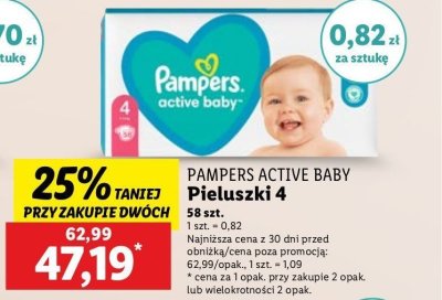Pieluszki dla dzieci maxi 4 Pampers active baby promocja