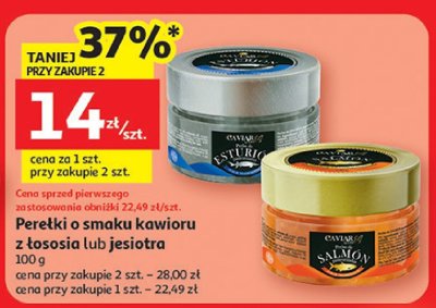 Perełki o smaku kawioru z łososia lub jesiotra promocja w Auchan