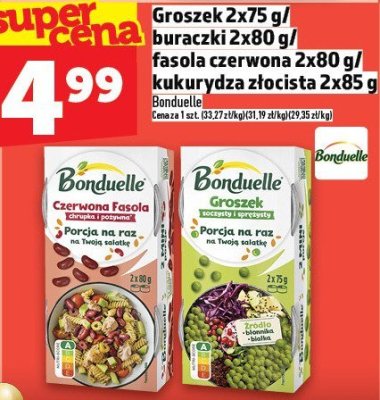 Groszek 2x75 g / buraczki 2x80 g / fasola czerwona 2x80 g / kukurydza złocista 2x85 g promocja w TOPAZ