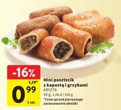 Mini pasztecik z kapustą i grzybami ARYZTA promocja w Intermarche