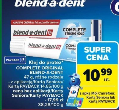 Klej do protez blend-a-dent COMPLETE ORIGINAL różne rodzaje promocja w Carrefour Market