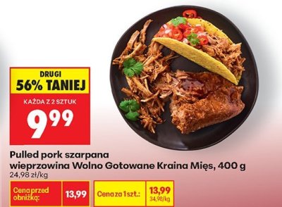 Pulled pork szarpana wieprzowina Wolno Gotowane, 400 g promocja w Biedronka