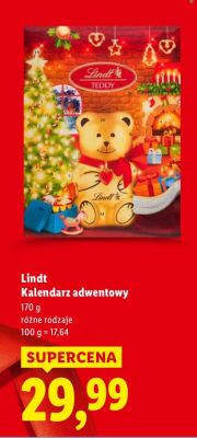 Kalendarz adwentowy Lindt różne rodzaje promocja w Lidl