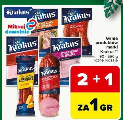 Gama produktów marki Krakus - wędliny promocja w Carrefour