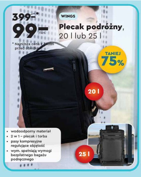 Plecak 20 l Wings promocja w Biedronka