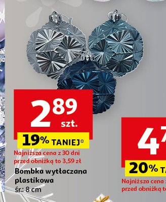 Bombka wytłaczana 8 cm Actuel promocja w Auchan