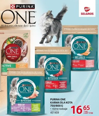 Karma dla kota Purina One 750/800 g różne rodzaje promocja w Selgros