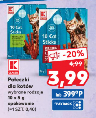 Pałeczki dla kotów adult wołowina K-classic promocja