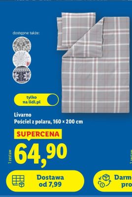Pościel z polaru 160 x 200 cm Livarno promocja