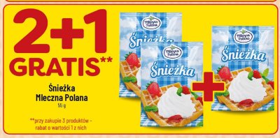 Mieszanka do bitej śmietany Śnieżka 2+1 GRATIS promocja w POLOmarket