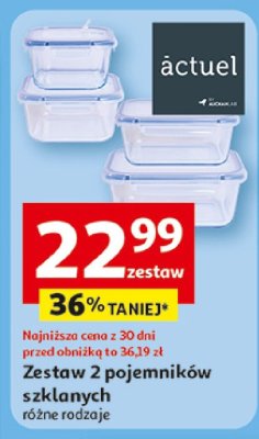 Zestaw 2 pojemników szklanych różne rodzaje promocja w Auchan