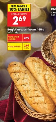 Bułka bagietka czosnkowa, 165 g promocja w Biedronka