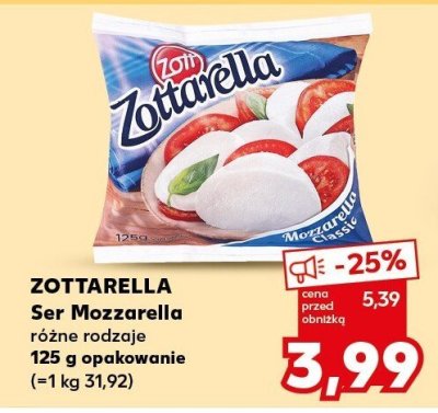 Ser Mozzarella Zottarella różne rodzaje promocja w Kaufland