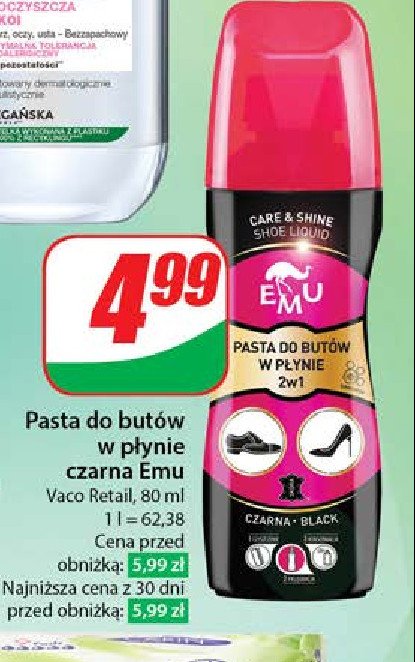 Pasta do butów w płynie czarna EMU promocja