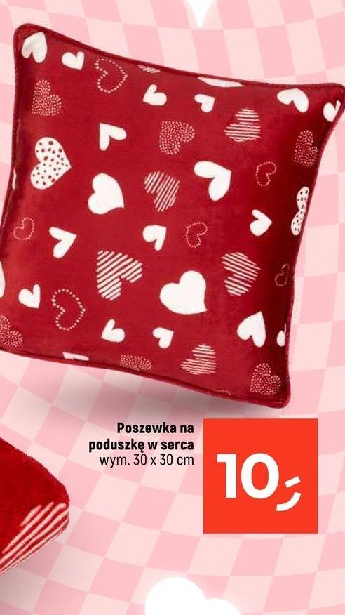 Poduszka w serca 30 x 30 cm promocja w Dealz