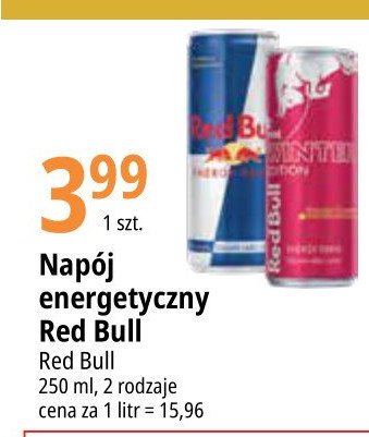 Napoj energetyczny gruszka-cytryna Red bull the winter edition promocja