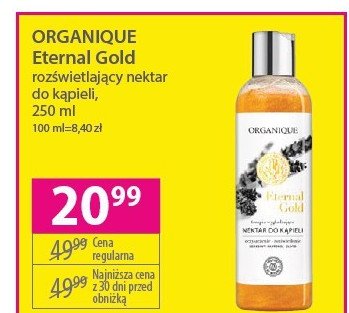 Nektar do k膮pieli ORGANIQUE ETERNAL GLOW promocja