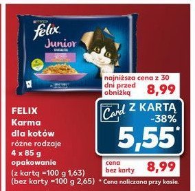 Karma dla kota kurczak + łosoś Purina felix junior promocja