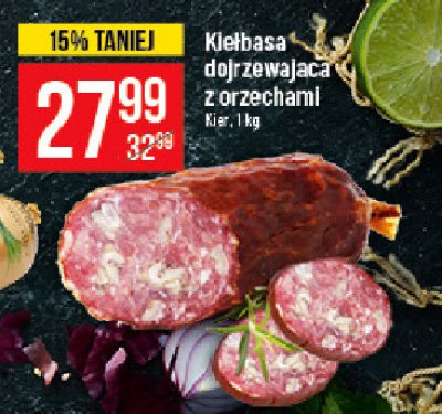 Kiełbasa dojrzewająca z orzechami Kier zakłady mięsne promocja