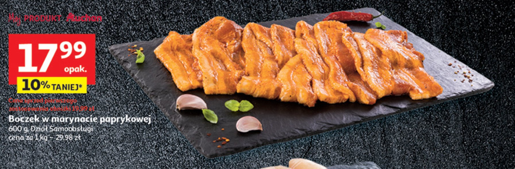 Boczek w marynacie paprykowej Auchan promocja