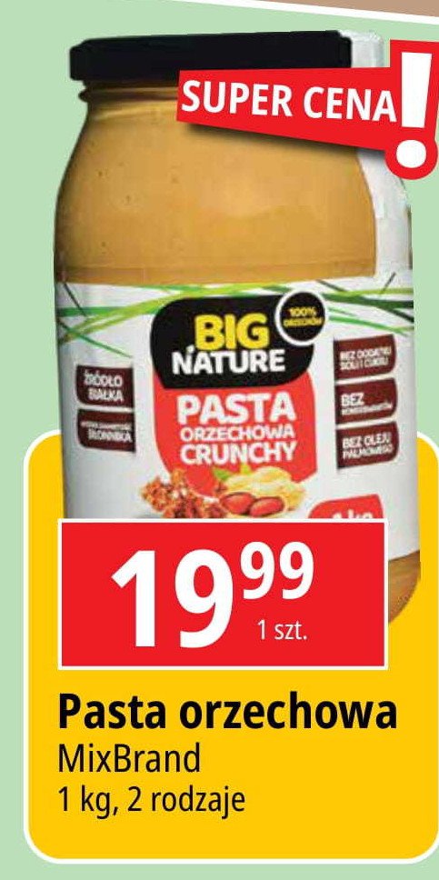 Pasta orzechowa crunchy Big nature promocja