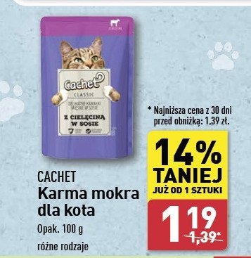 Karma dla kota cielęcina w sosie Cachet promocja