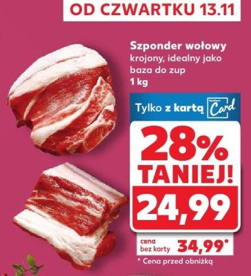 Szponder wołowy krajowy idealny jako baza do zup promocja w Kaufland