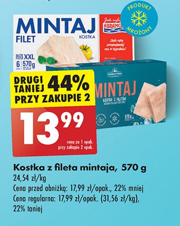 Filet z dorsza czarnego kostka Family fish promocja w Biedronka