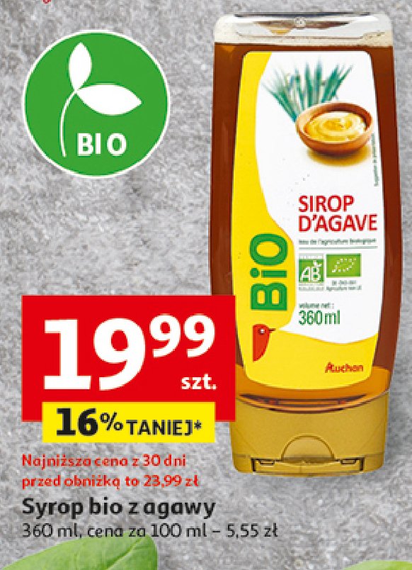 Syrop z agawy Auchan bio promocja