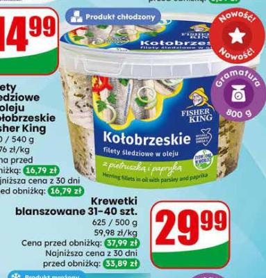 Krewetki blanszowane Ocean promocja w Dino