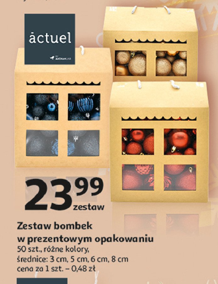 Bombki prezentowe Actuel promocja w Auchan