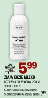 Odżywka do włosów ZIAJA KOZIE MLEKO promocja w Drogerie Natura