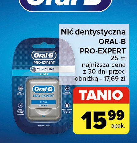 Nić dentystyczna clinic line 25 m Oral-b pro-expert promocja