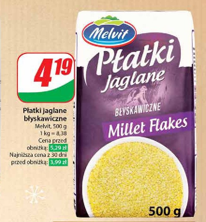 Płatki błyskawiczne jaglane Melvit promocja