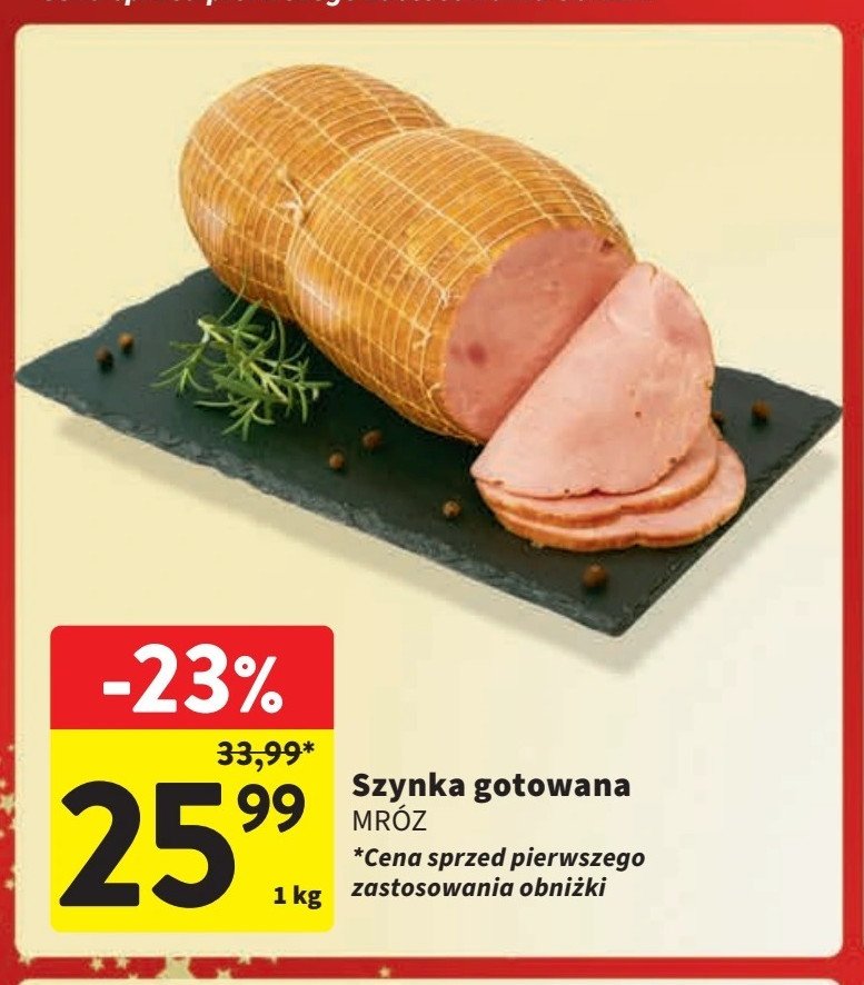 Szynka gotowana Mróz promocja w Intermarche