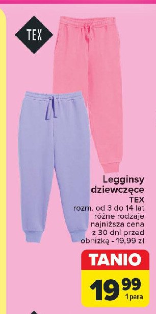 Legginsy dziewczęce 3-14 lat Tex promocja