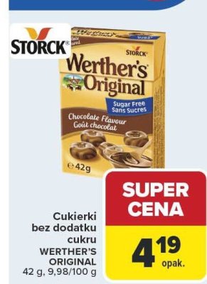 Cukierki bez dodatku cukru Werther's Original promocja w Carrefour Market