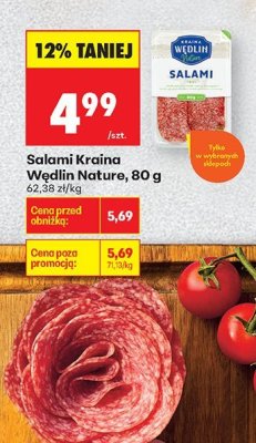 Salami Kraina Wędlin Nature, 80 g promocja w Biedronka