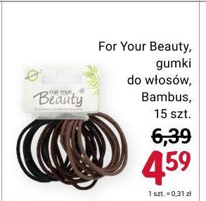 Gumki do włosów bambus For your beauty promocja