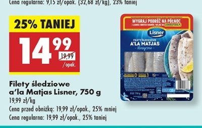 Filety śledziowe a'la matias w oleju Lisner promocja