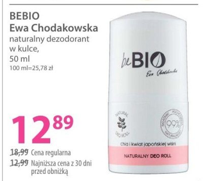 Dezodorant BEBIO Ewa Chodakowska naturalny w kulce promocja w Hebe