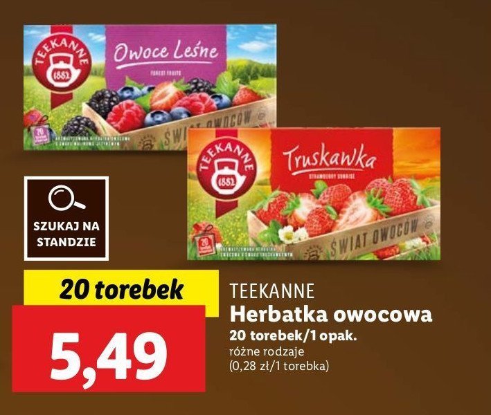 Herbata strawberry Teekanne world of fruits promocja