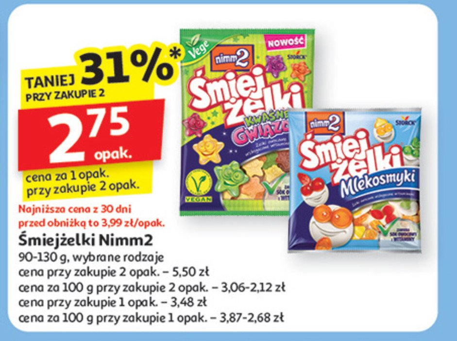 Żelki kwaśne gwiazdki Nimm2 śmiejżelki promocja w Auchan