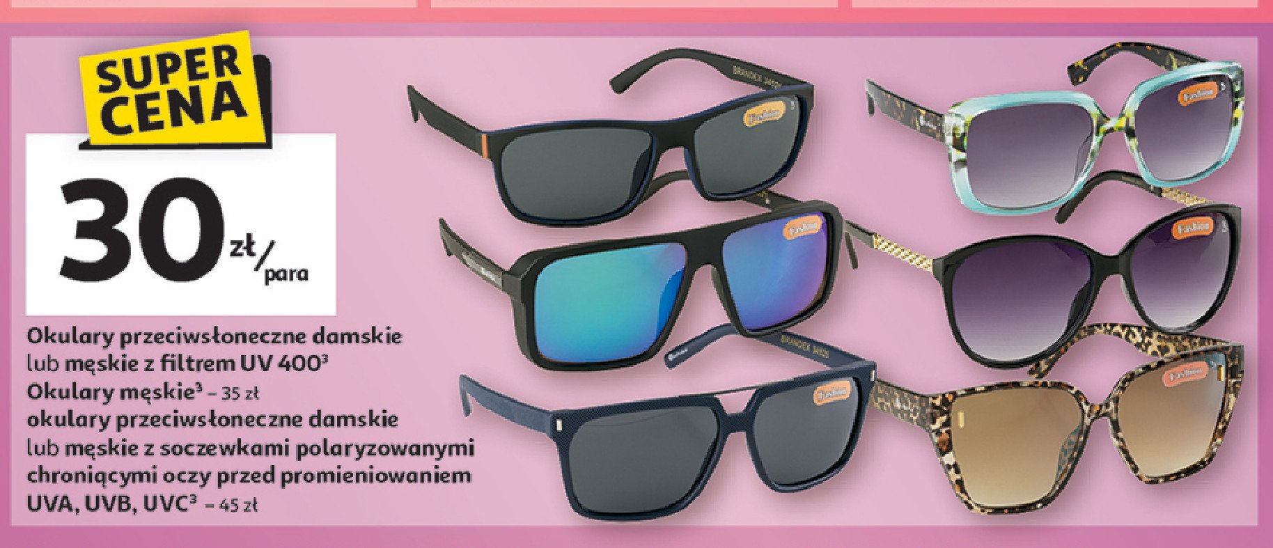 Okulary przeciwsłoneczne z polaryzacją męskie promocja w Auchan